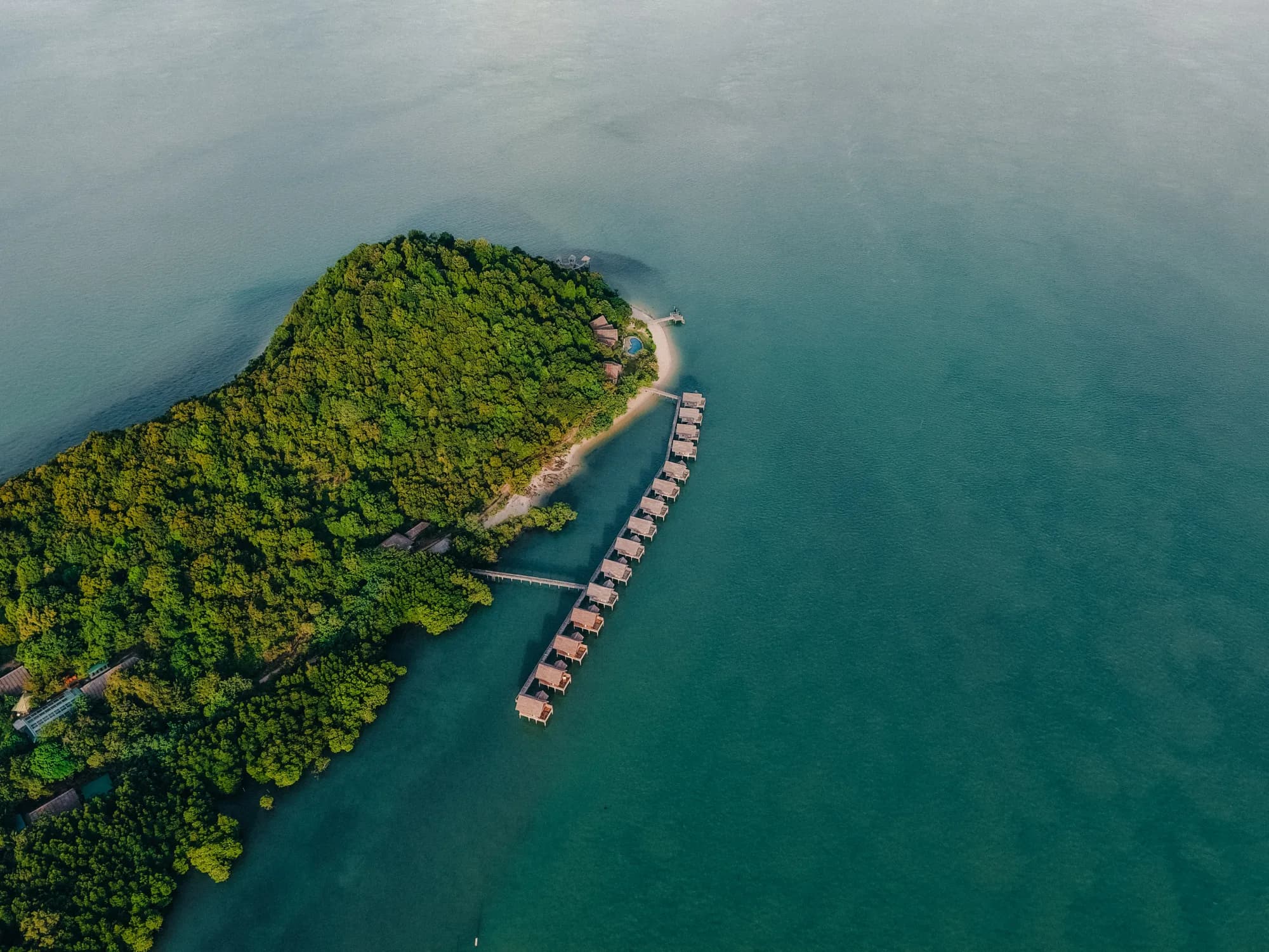 Aerial view of Telunas Private Island — Travel Information