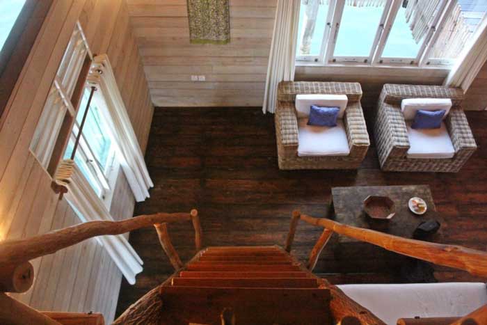 Villa living room from aboveTelunas Resorts